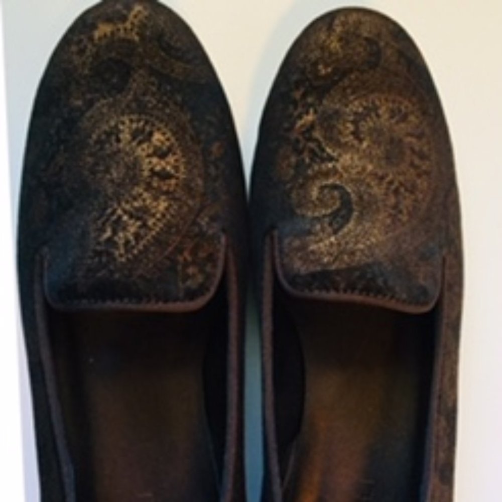 Vaneli Arlen Brown velvet smoking loafer 7.5M